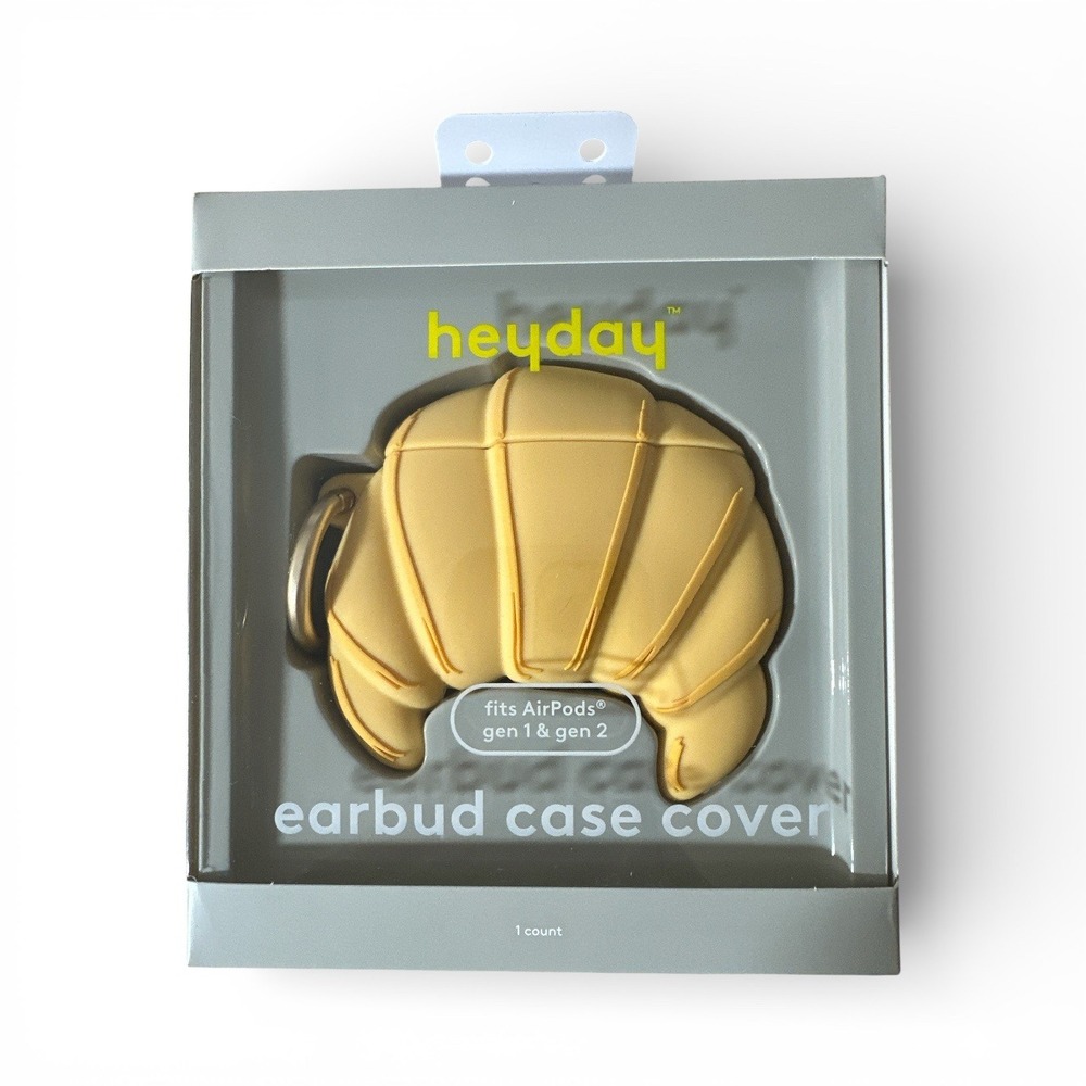 Heyday Earbud Case Croissant Pastry Silicone Fits AirPods Gen‎ 1 & 2 New in Box